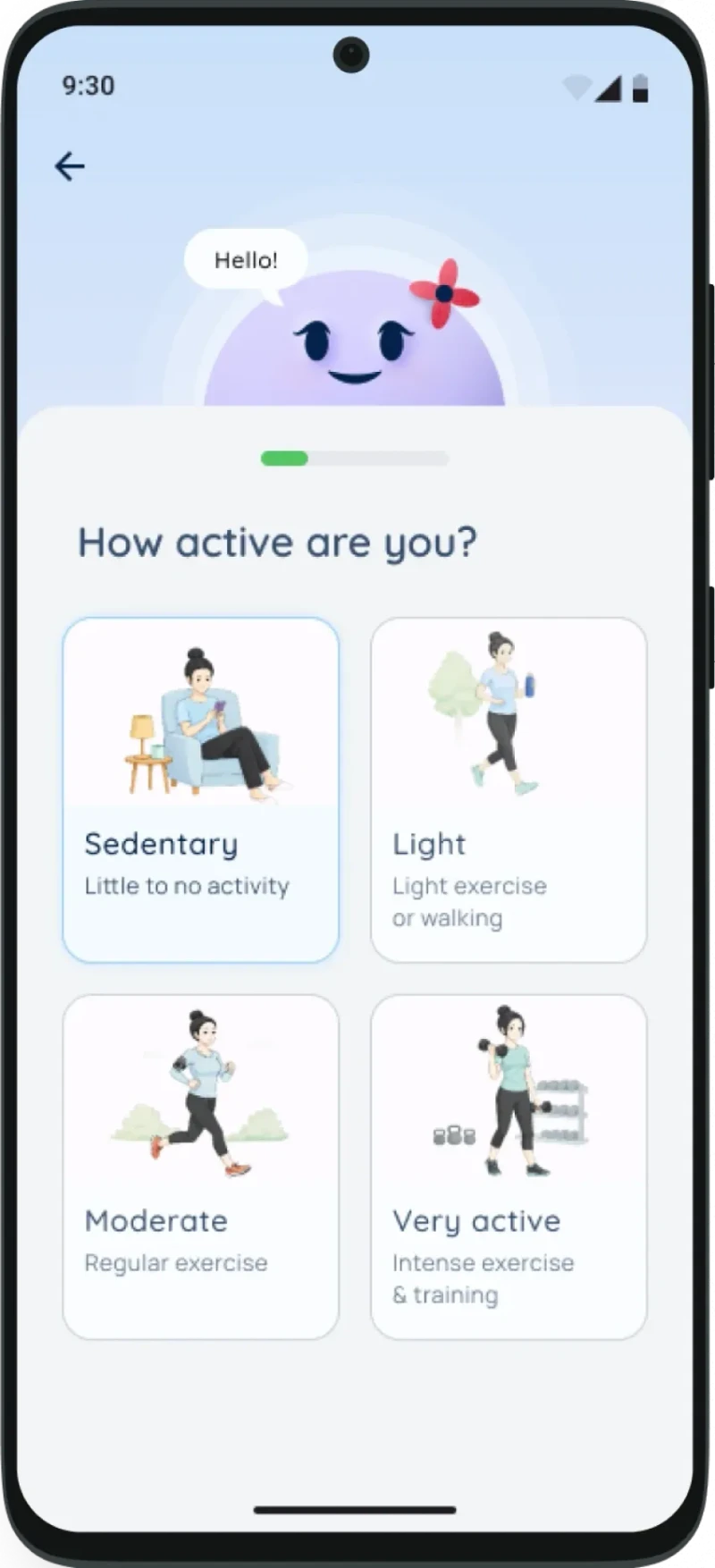 Activity setup: how active are you?